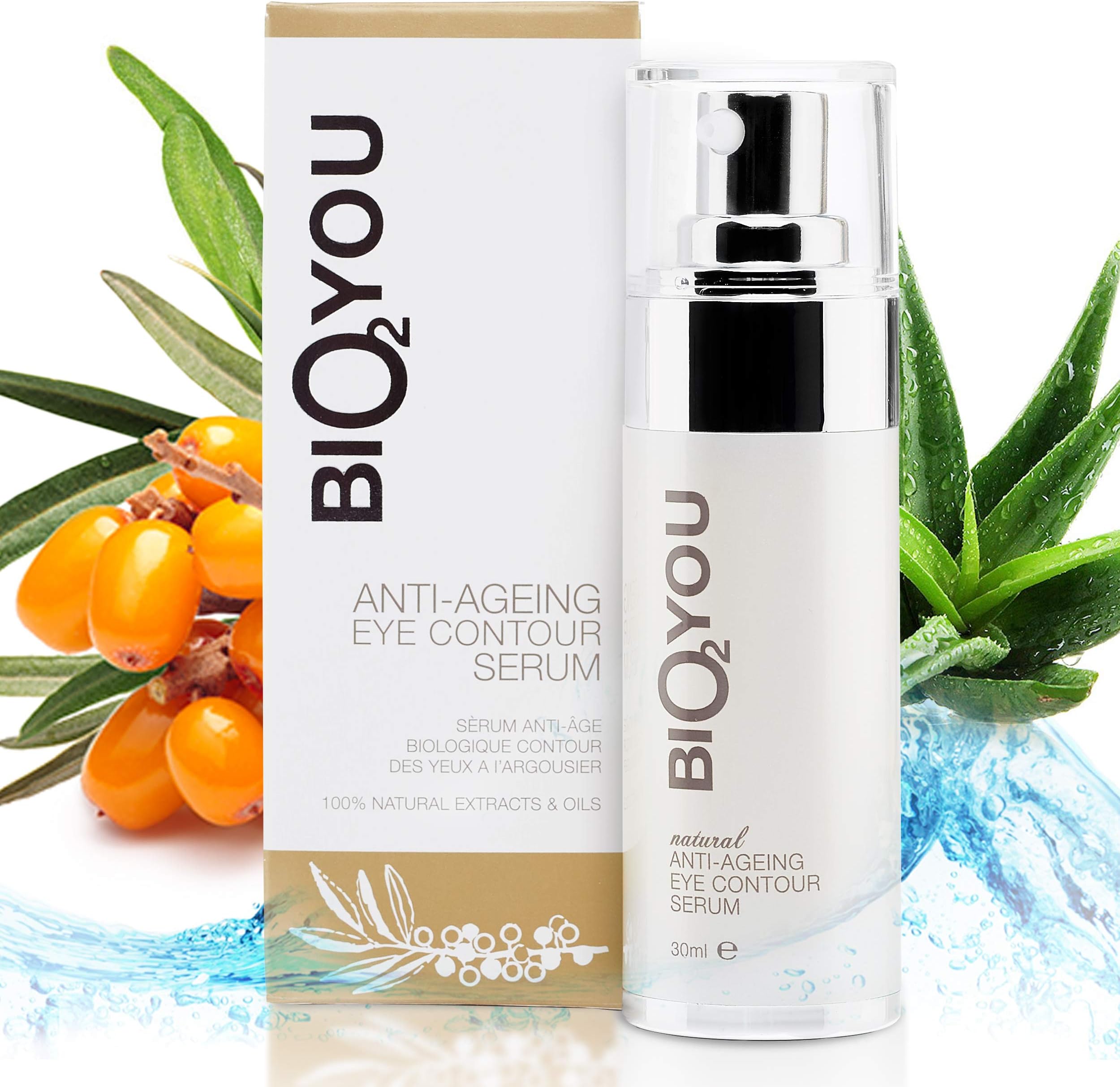 Natural Anti Aging Revital Eye Contour Serum With Hyaluronic Acid Collagen Aloe vera Panthenol Provitamin B5 Seabuckthorn For Puffy Eyes Anti Wrinkle Treatment Dark Circles Under Eye bags and Shadows