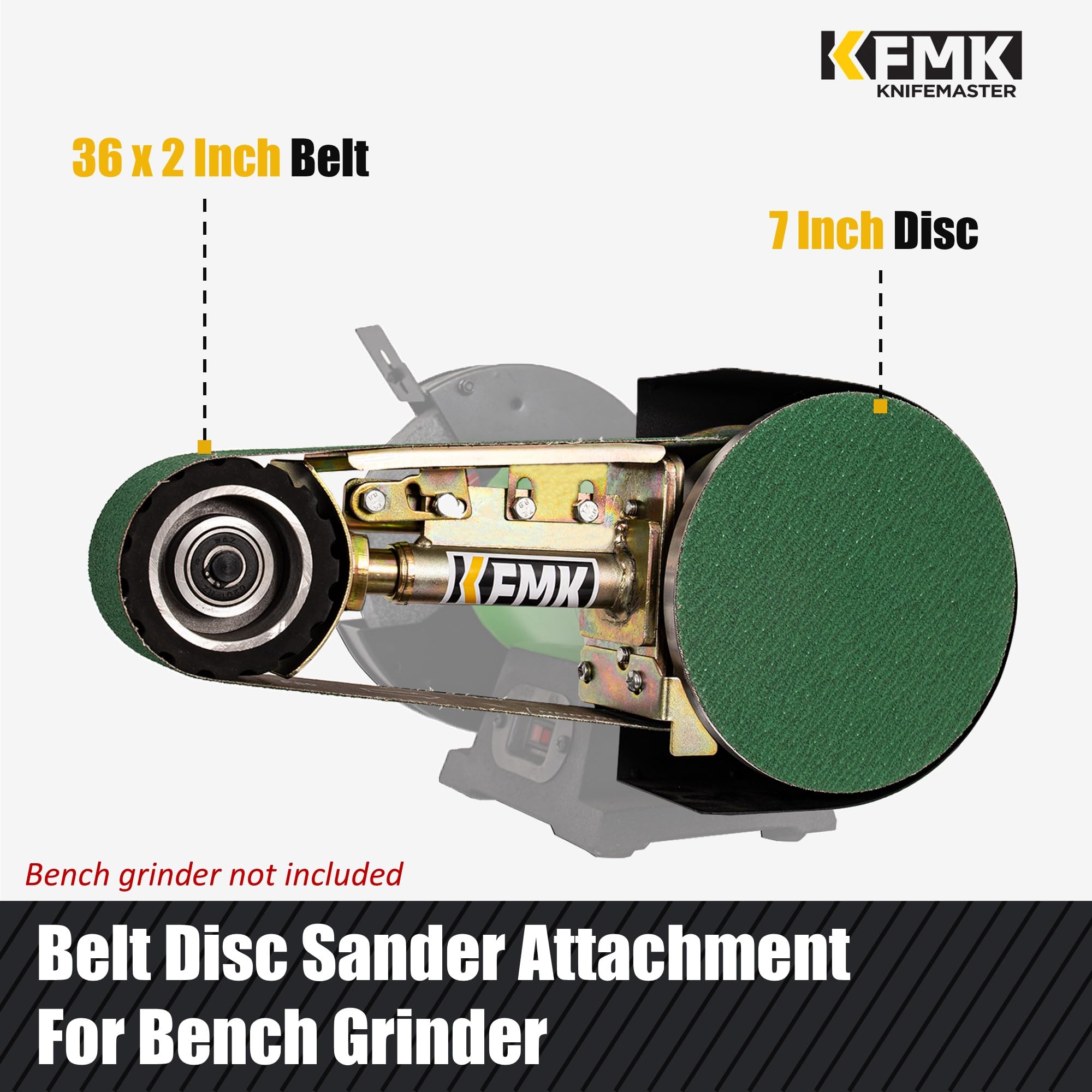 Bandschleifer-Aufsatz für Tischschleifer, 5,1 x 91,4 cm Band und 17,8 cm Scheibe, 5/8 Zoll Dorn für 20,3 cm Schleifmaschine, BD3627B aktualisiertes Modell