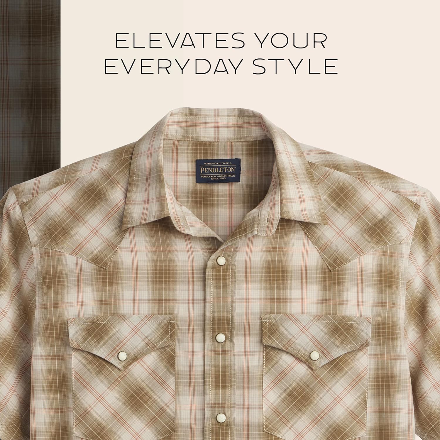 Pendleton Men's Short Sleeve Frontier Shirt, Cotton Polyester Short Sleeve, Machine Washable - Image 5