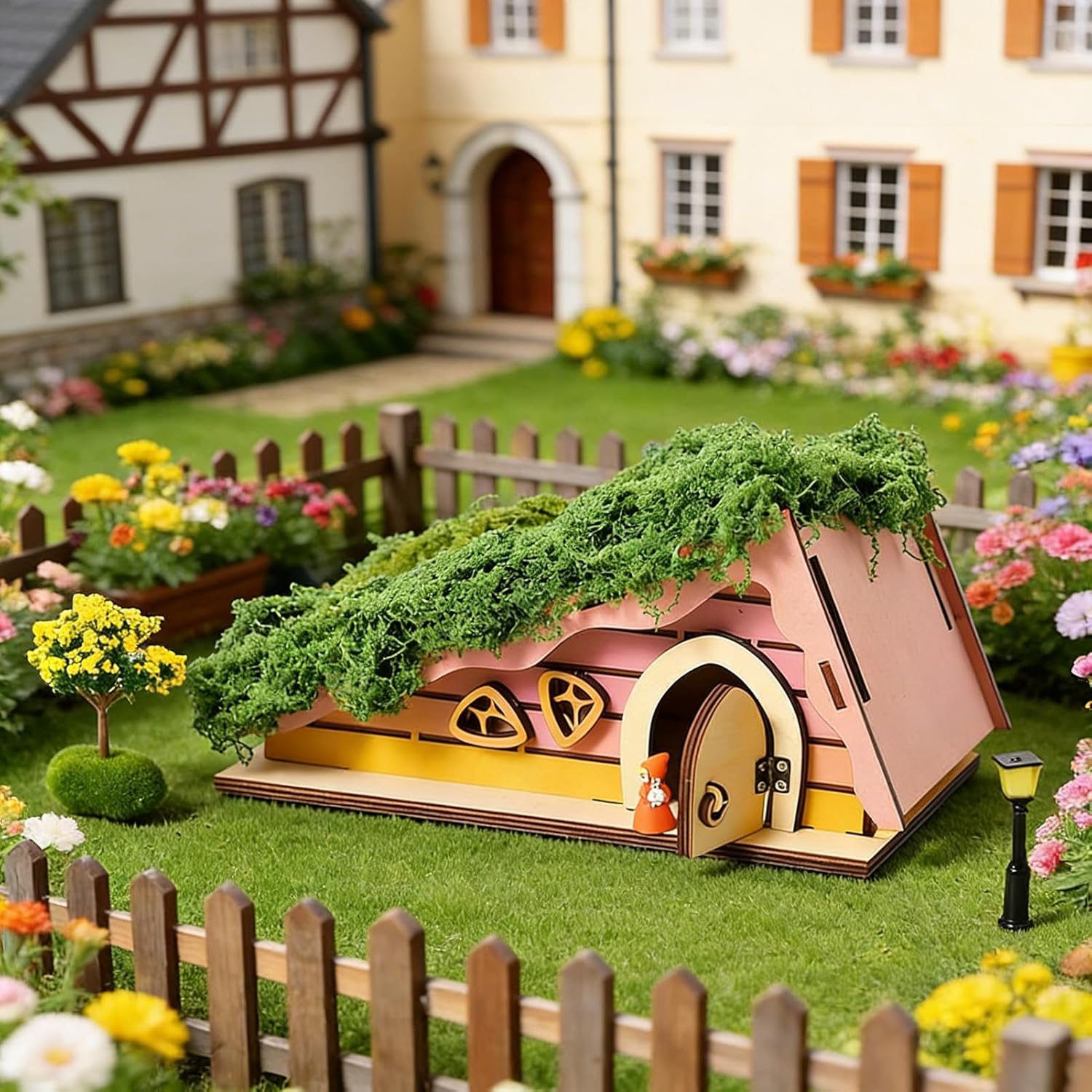 Fairy Garden Houses,Craft Set Bookshelf Decoration - Outdoor Fairy Garden House Kit | for Holiday Party Windowsill Desk Girls Daughter Son