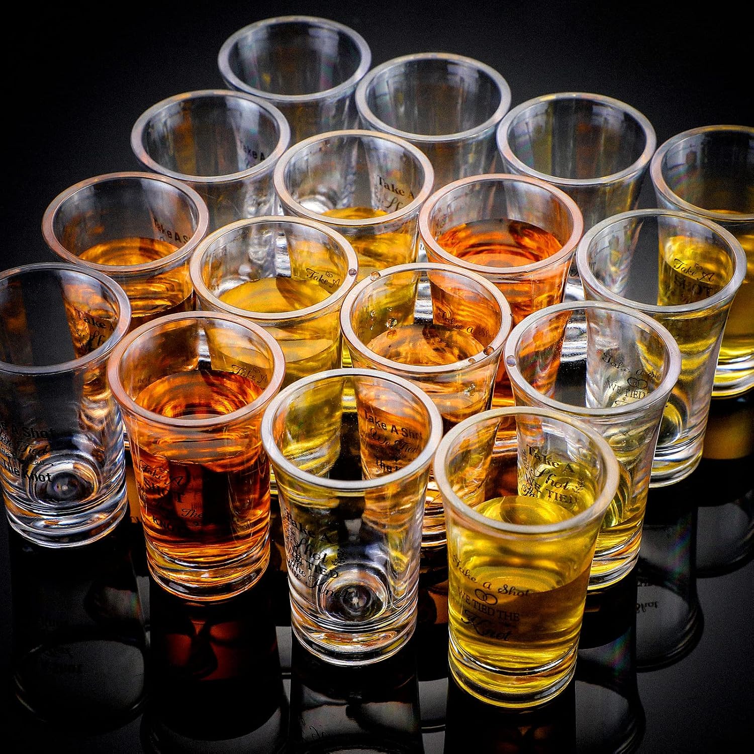 Cunhill 36 Packs Take a Shot We Tied the Knot Shot Glasses, Wedding Favor Set 1.2 Ounce, Wedding Favor, Acrylic Funny for Bridal Party(Classic)