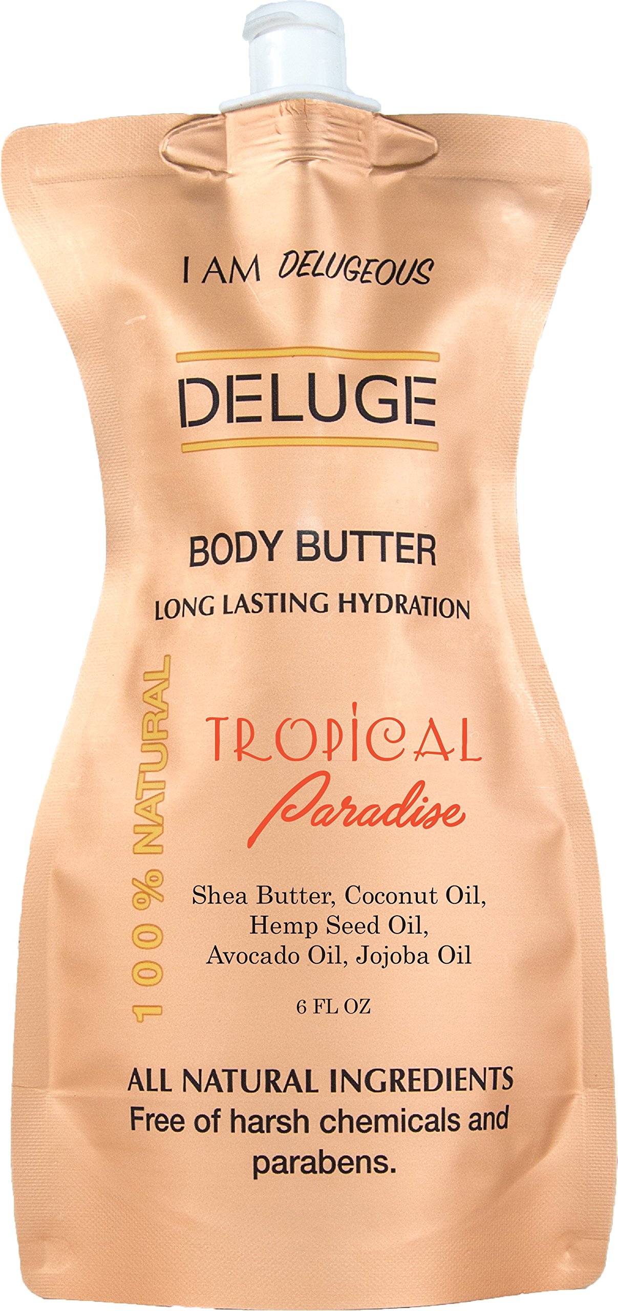 Deluge Tropical Paradise Shea, Coconut, Hemp Seed, Avocado, Jojoba Oil Body Butter -. 6oz