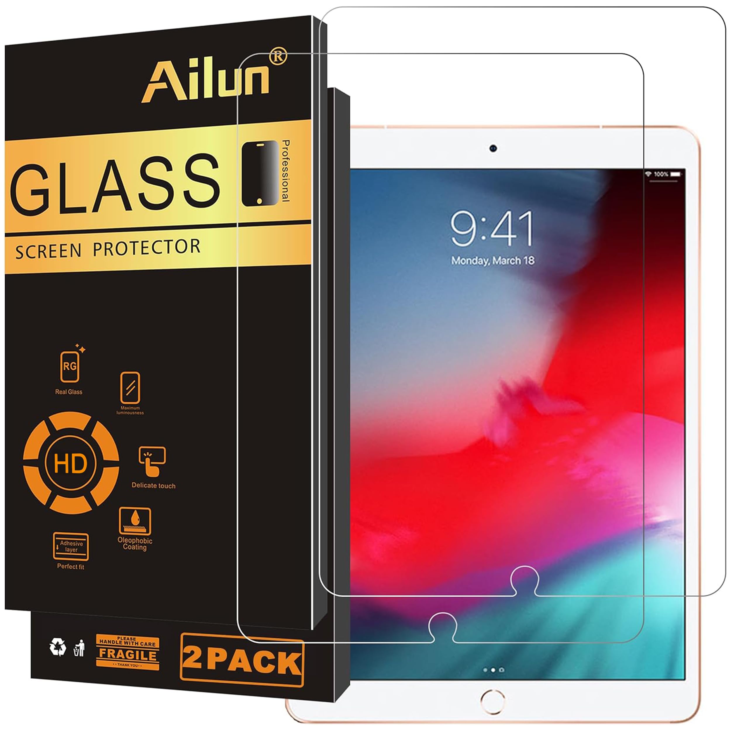 Photo 1 of Ailun 2 Pack Screen Protector for iPad Pro 2017 iPad Air 3 2019, 10.5 Inch