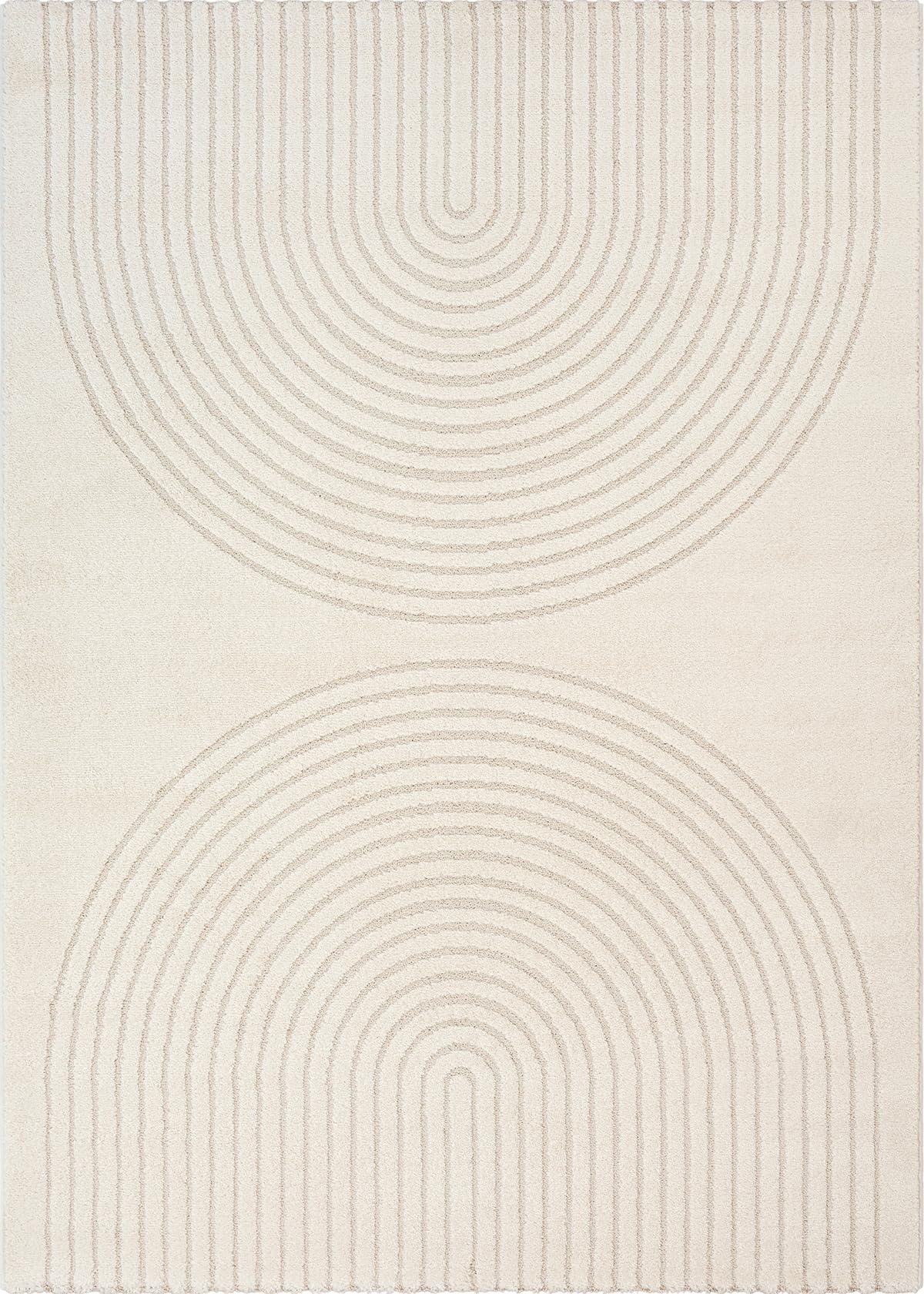 the carpet Elisa, tappeto moderno per soggiorno, design geometrico, alta densità di pelo e piacevolmente morbido, crema, 200 x 280 cm