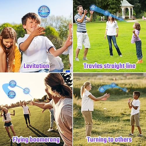 Miniatura 19 de Sosuy Bola de orbe voladora 2025 para niños, galaxia mágica hover cósmica boomerang espacio flotante mini dron giratorio de mano, juguetes de Rojo