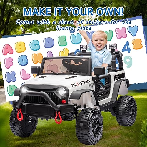 Miniatura 7 de Auto Jeep de 24 V para niños, 400 W, con control remoto para padres, autos eléctricos con suspensión de 4 ruedas, Bluetooth, MP3, música, luz LED,