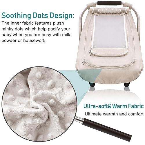 Miniatura 4 de YVMVDV - Funda impermeable para asiento de automóvil para bebé, funda patentada para asiento de automóvil para clima frío, para niños y niñas,