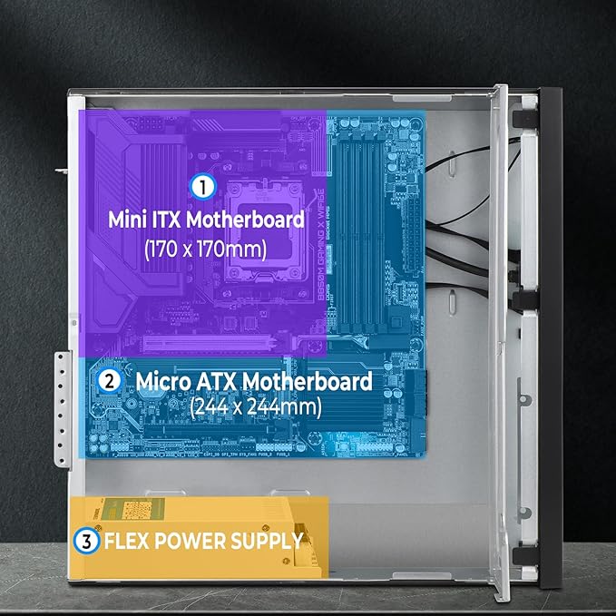 Gabinete Mini Tower mATX 10L con USB 3.0 y soporte Micro-ATX miniatura 4