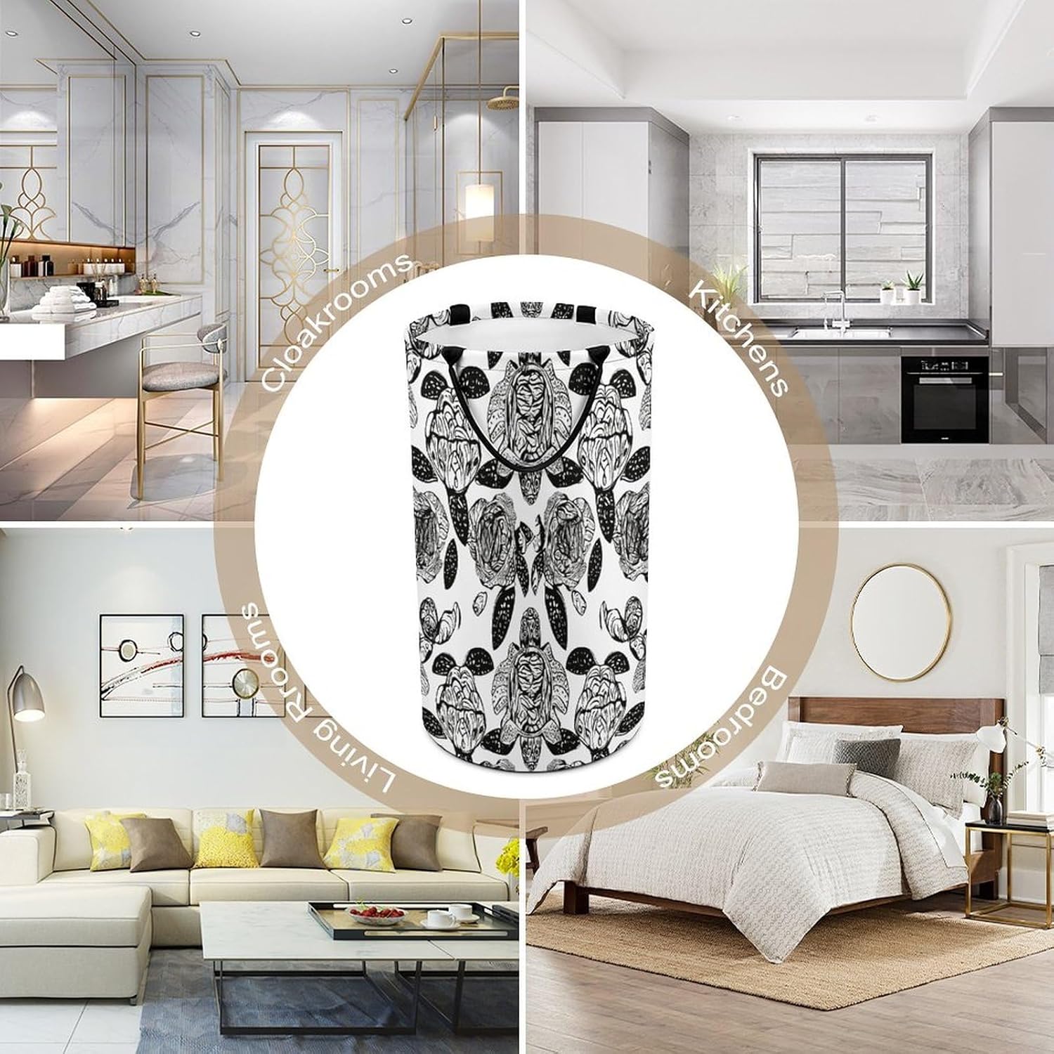 Animals Sea Turtles Laundry Hamper Large Collapsible Laundry Basket with Handles Waterproof Clothes Hamper Portable Dirty Clothes Basket for Bedroom Laundry Room Closet Bathroom