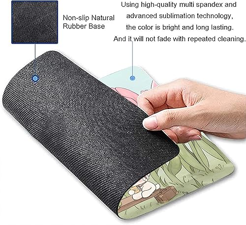 Miniatura 5 de Alfombrilla de mouse kawaii, linda alfombrilla de mouse de anime japonés de calle japonesa suave, color verde claro, alfombrilla cuadrada