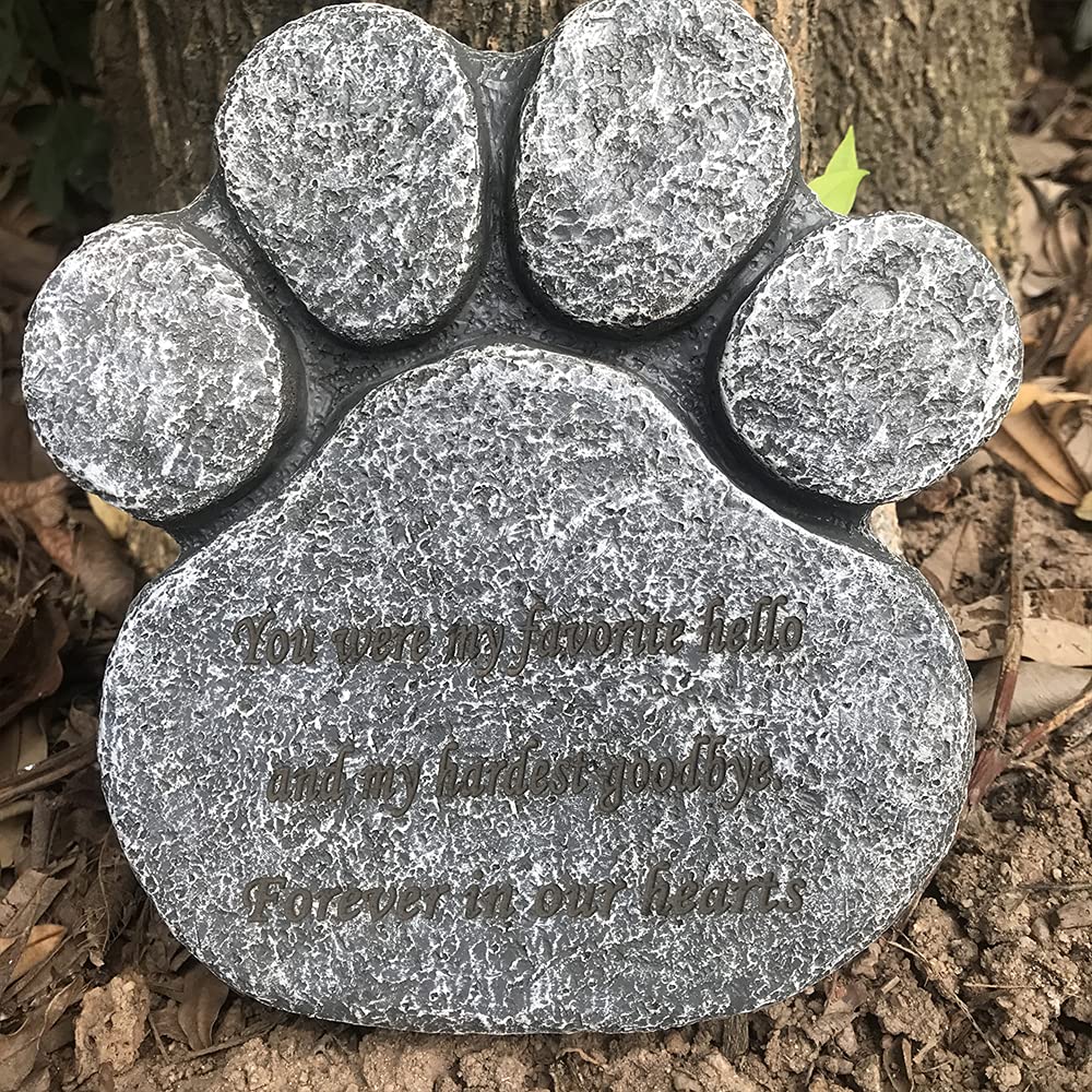 CUDMORERBE Personalized Pet Dog Memorial Stones-Dog Paw Prints Pet Grave Markers-Sympathy Gift for Loss of Pet-Engraved Any Message