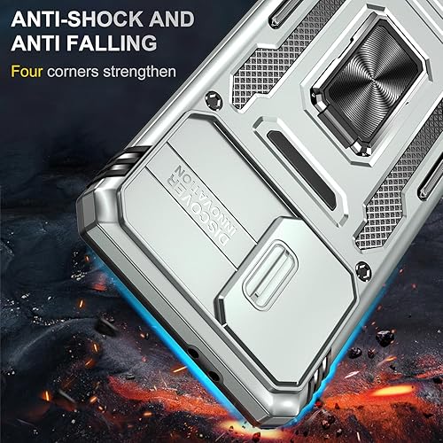 Miniatura 5 de Funda para Samsung Galaxy S21 Plus S21+ Plus con cubierta deslizante para cámara con anillo de soporte de grado militar a prueba de golpes para