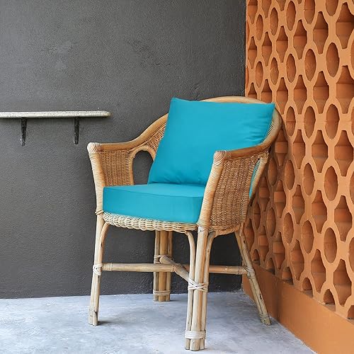 Miniatura 8 de Giantex Juego de cojines de patio con almohada, cojín profundo para asiento y respaldo, almohadillas para sillas al aire libre con corbatas, cojín