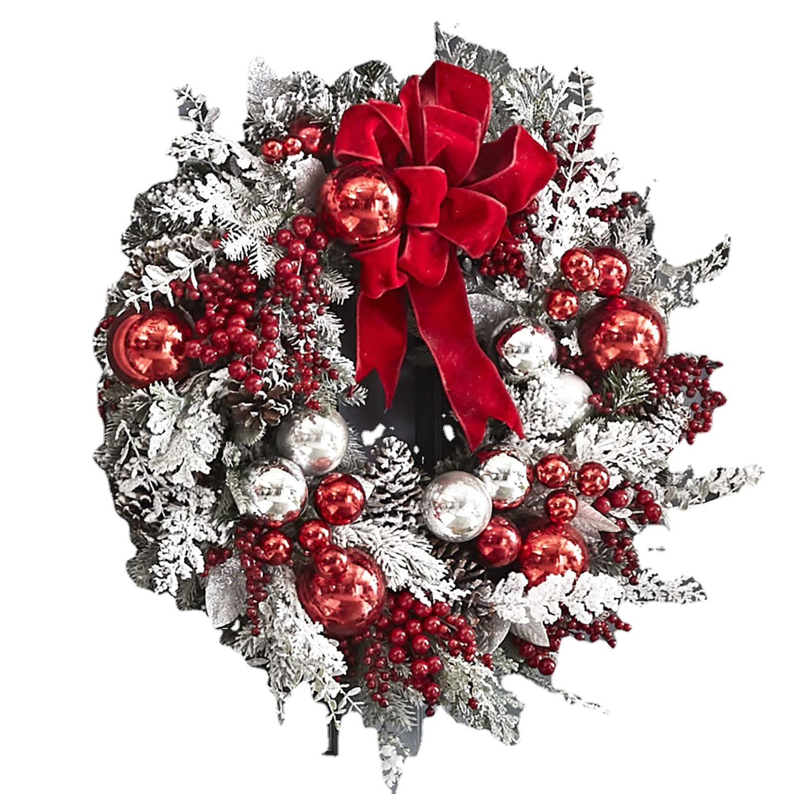Ornement Noël Réutilisable Couronne De Noël Artificielle 30cm - Déco Porte Avec Fruits Rouges Et Dorés - Style Rustique Décoration Noël Cheminée