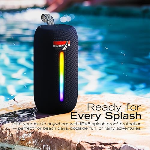 Vista 4 de Nautica Urban SP600 - Altavoz inalámbrico para exteriores, portátil IP5 a prueba de salpicaduras, perfecto para camping, playa, patio trasero y Azul