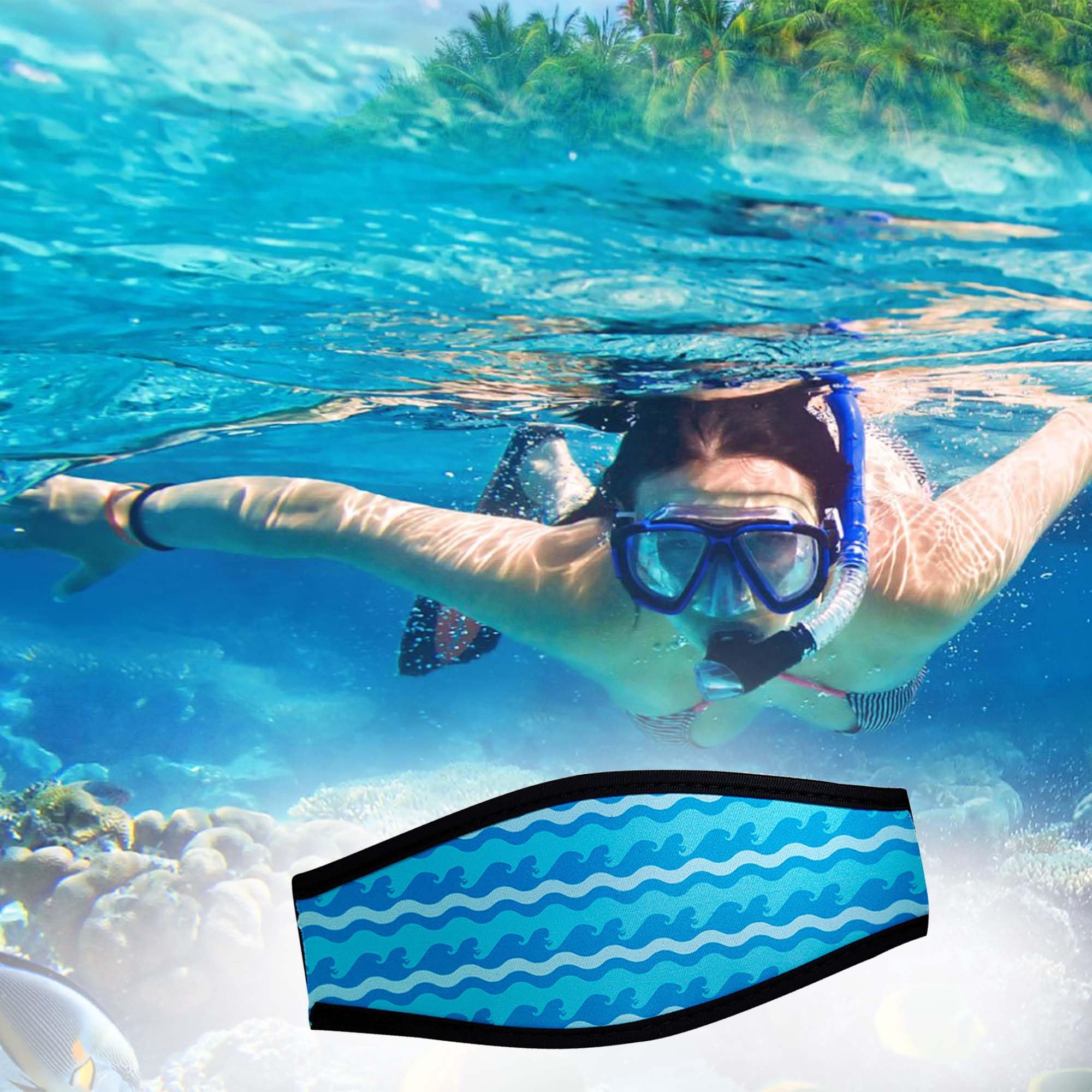 2 Pezzi Cinturino Maschera in Neoprene Cinghia per maschera subacquea in neoprene Copertura per Cinghia per Maschera in Neoprene per Copertura Maschera Nuoto, immersioni