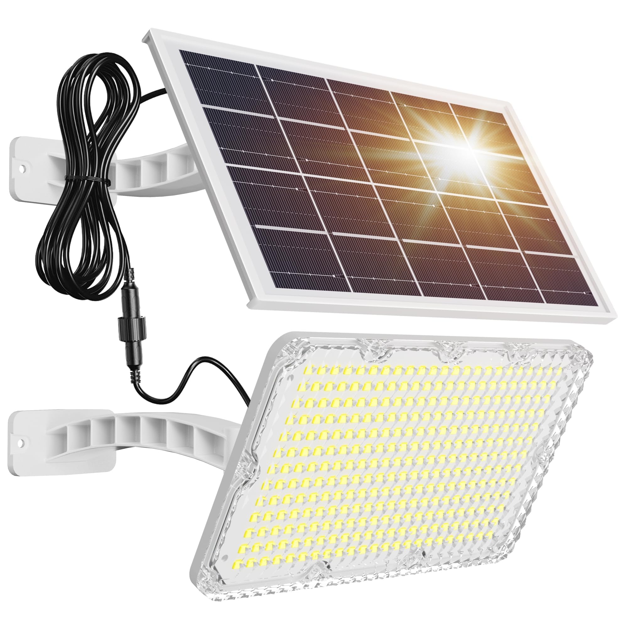 JACKYLED Solar Dusk to Dawn Light Outdoor 1000 Lumens 299 LED
