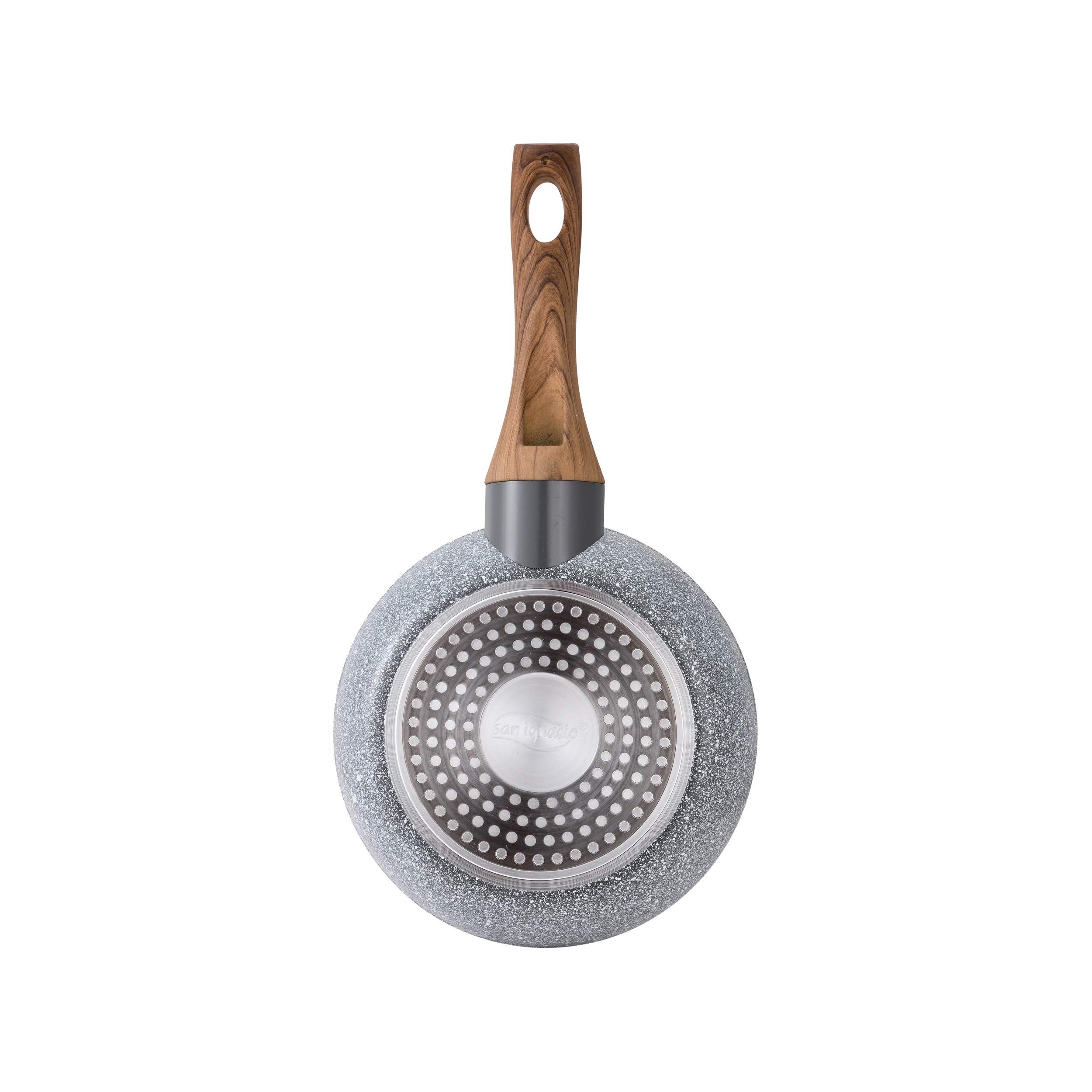 Bateria kuchenna 8 sztuk SAN IGNACIO Dina, stal nierdzewna, zestaw patelni (18/20/22/24/26/28 cm) SAN IGNACIO Daimiel z kutego aluminium