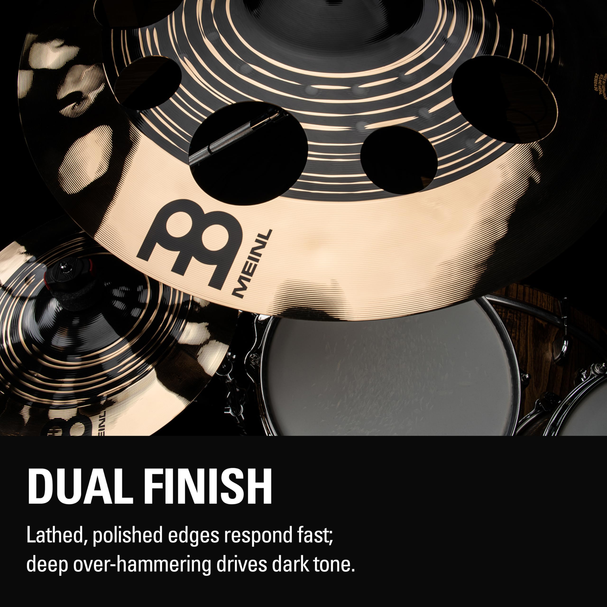 Meinl Cymbals Classics Custom Dual Cymbale Trash Crash 16 pouces (Vidéo) pour Batterie (40,64cm) Bronze B12, Deux Finitions - Fabriquée en Allemagne (CC16DUTRC)