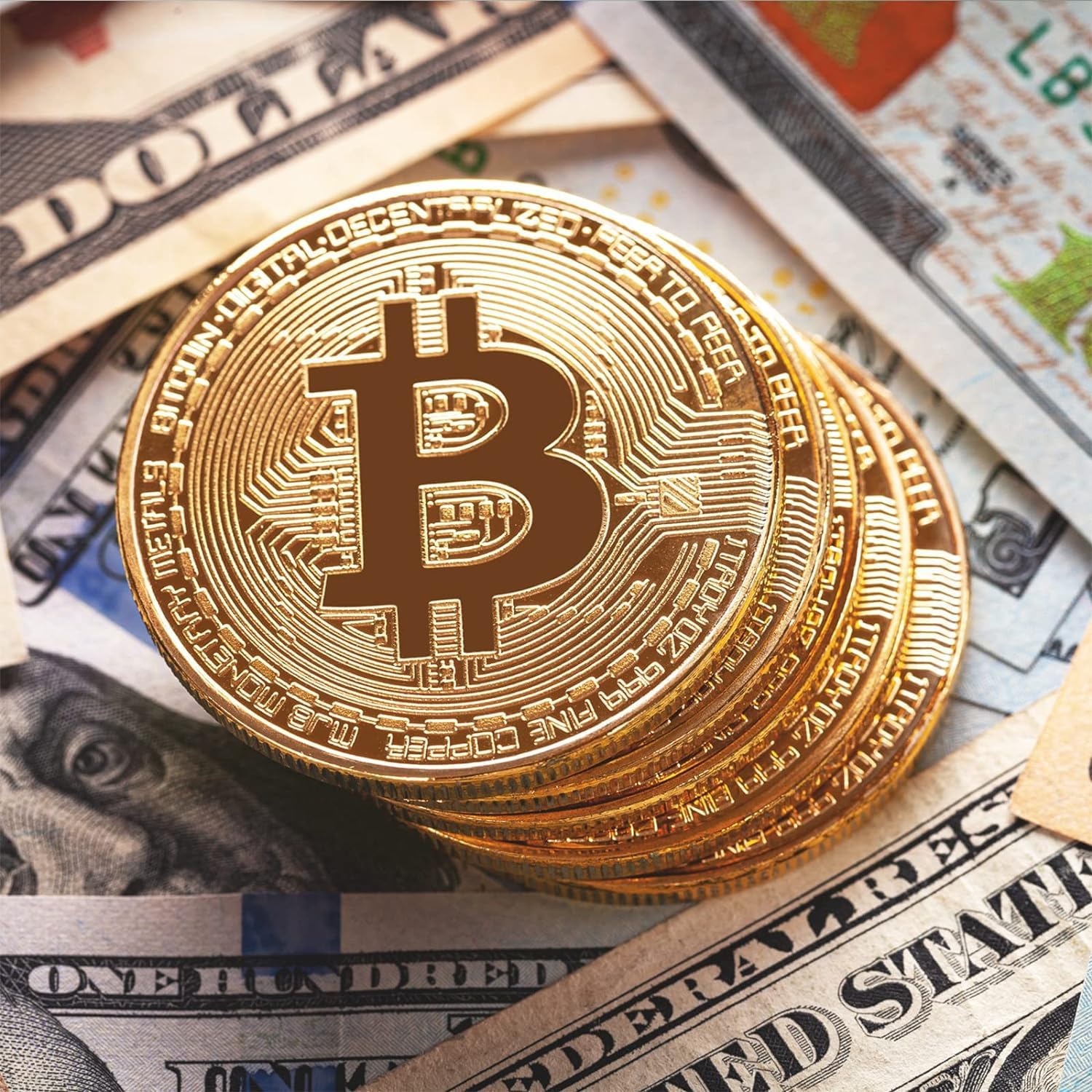 Gold Coins Bitcoin Gold Plated Color Physical Coin Cryptocurrency BTC  Collectible Keanu Reeves