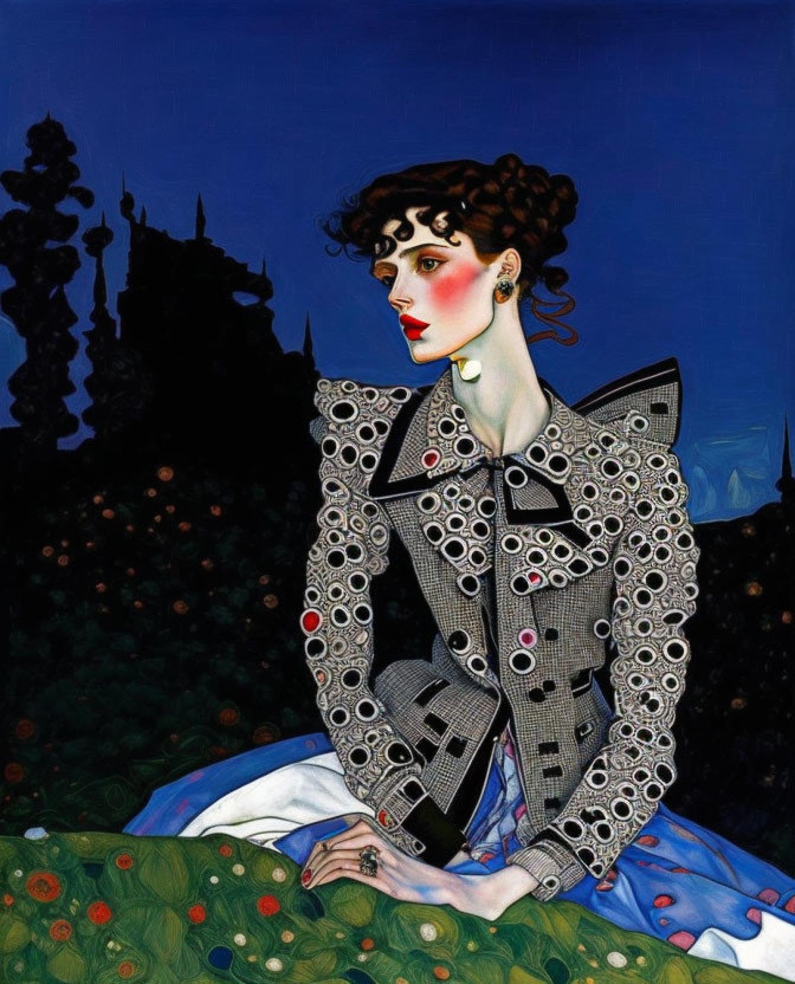 Affiche de mode Fashion Girl - Peinture sur toile 58 x 90 cm sans cadre pour salon - 4