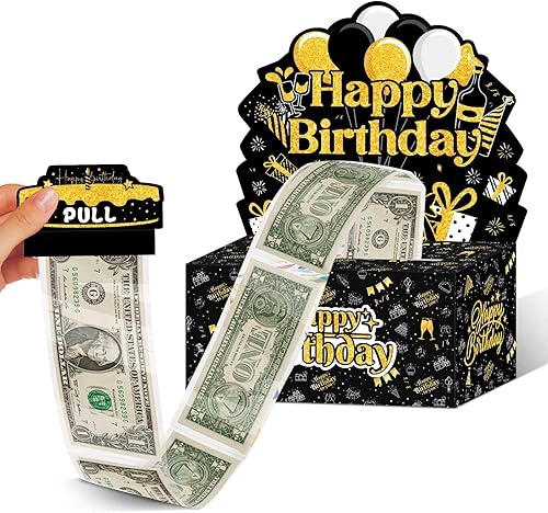 GZDUCK Caja de dinero de cumpleaños para regalo en efectivo, cajas de regalo para dinero en efectivo con extracción para cumpleaños, fiesta de