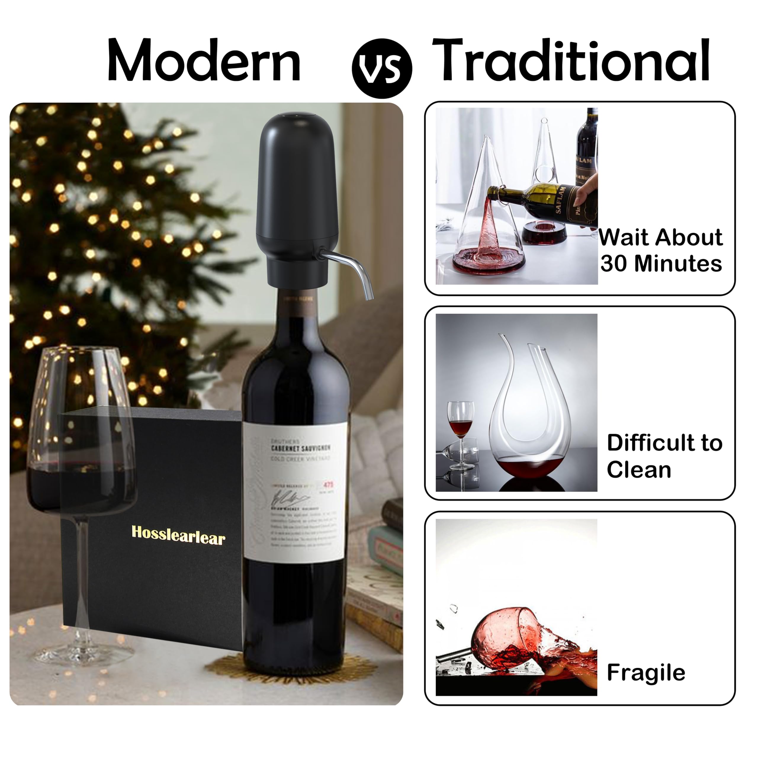 Dispensador de vino aireador de vino eléctrico recargable con puerto USB-C, sirve 30 botellas más por carga, mejora el sabor al instante, 100% seguro para alimentos, regalo de vino 5