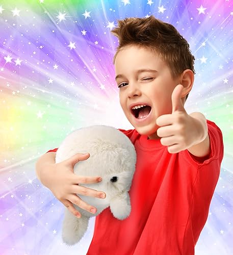 Miniatura 2 de DolliBu Animal de peluche de ballena  Ballena blanca suave y abrazable, adorable juguete de peluche de ballena para jugar, lindo regalo de vida