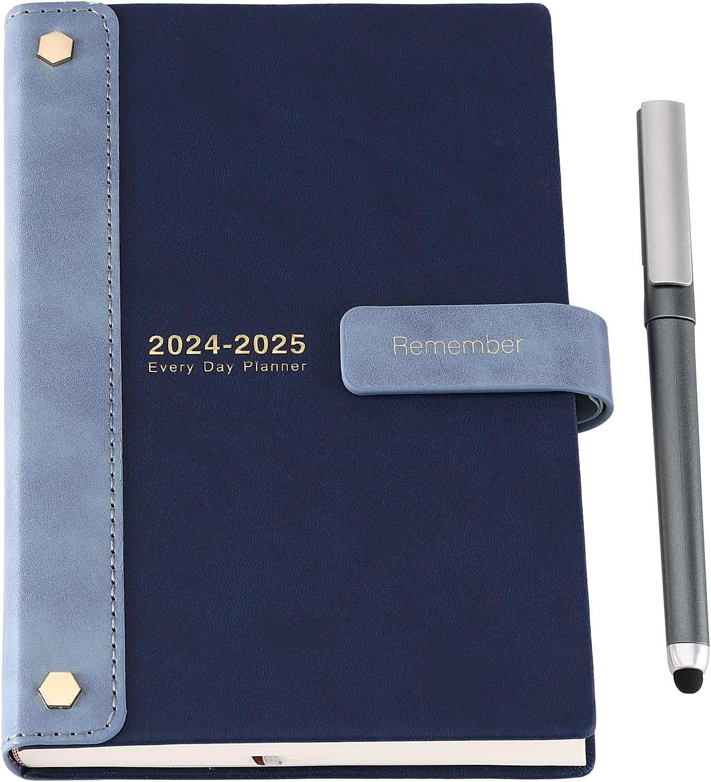 Agenda 2025 Formato A4 - Planner Giornaliero Con Copertina Rigida E Segnalibro, Blu - Foto 3