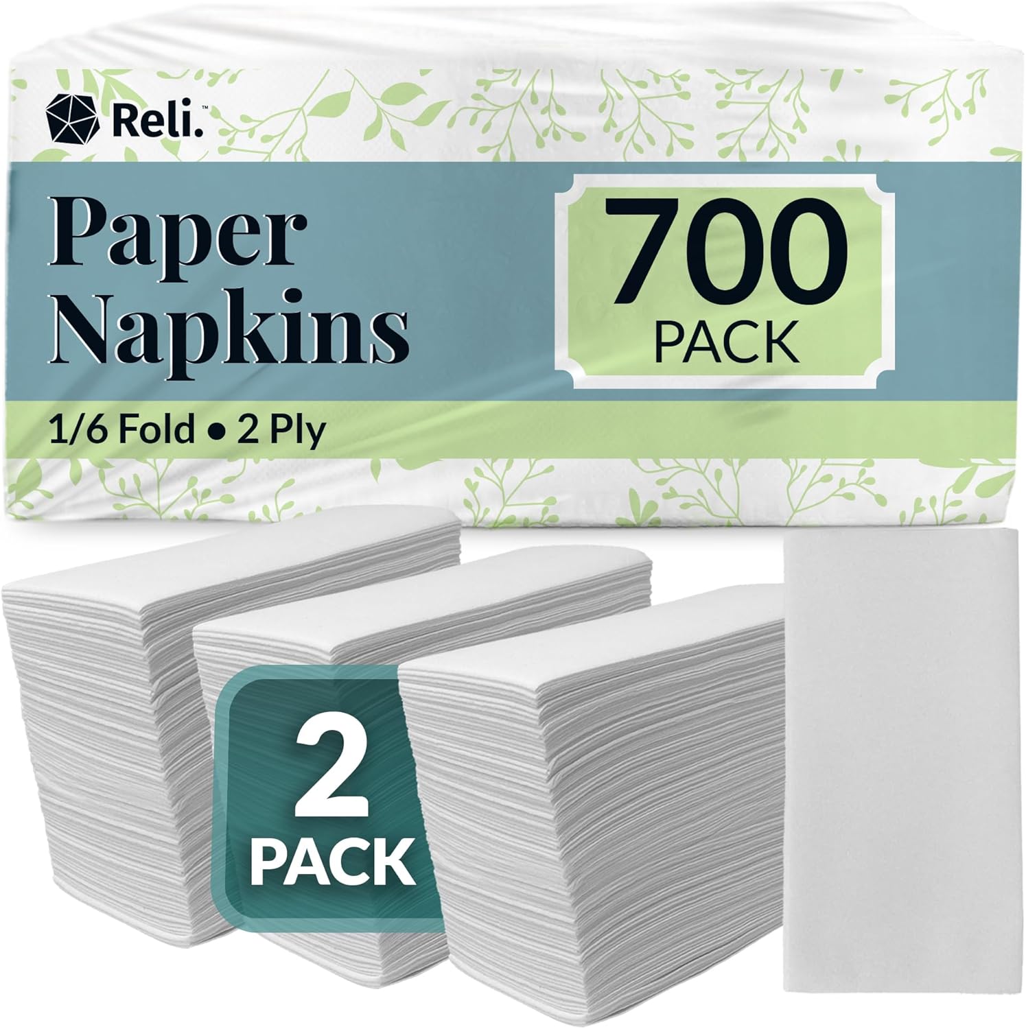Reli. Dinner Napkins Disposable (700 Pack) 2Ply Paper
