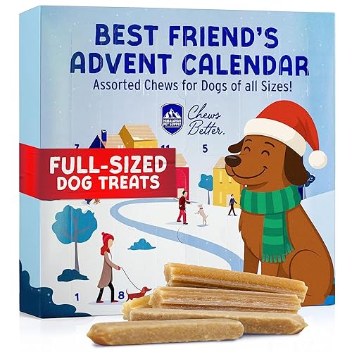 Himalayan Dog Chew Advent Calendar for Pets - Natural Treats Dog Advent Calendar 2025, Flavored Yogurt Sticks and Churros, Christmas Holiday Gift Box for All Breeds, 12 Full Sized Chews for Dogs