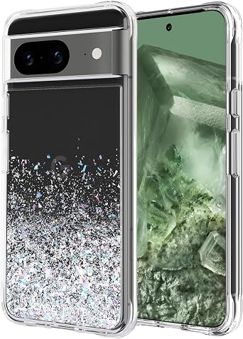 Case-Mate Google Pixel 8 Case [6.2,2023] [12ft Drop Protection] [Wireless Charging] Twinkle Ombre Disco Phone Case for Google Pixel 8 - Luxury Bling Glitter Cover - Shockproof, Anti Scratch
