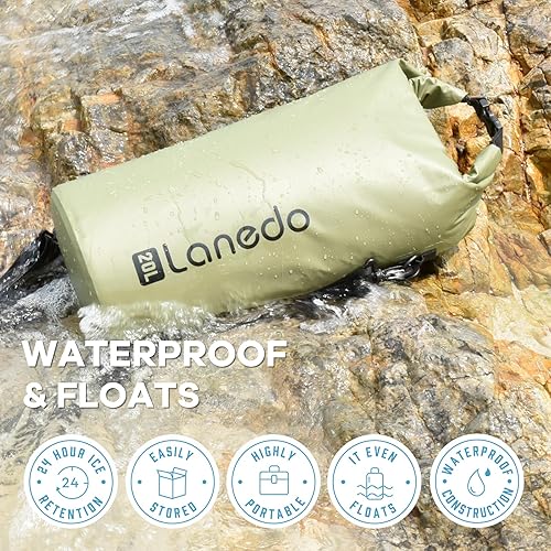 Miniatura 3 de Mochila enfriadora plegable de barril redondo, impermeable, manos libres, refrigeración de 24 horas, enfriador de lados suaves, portátil, ligera,