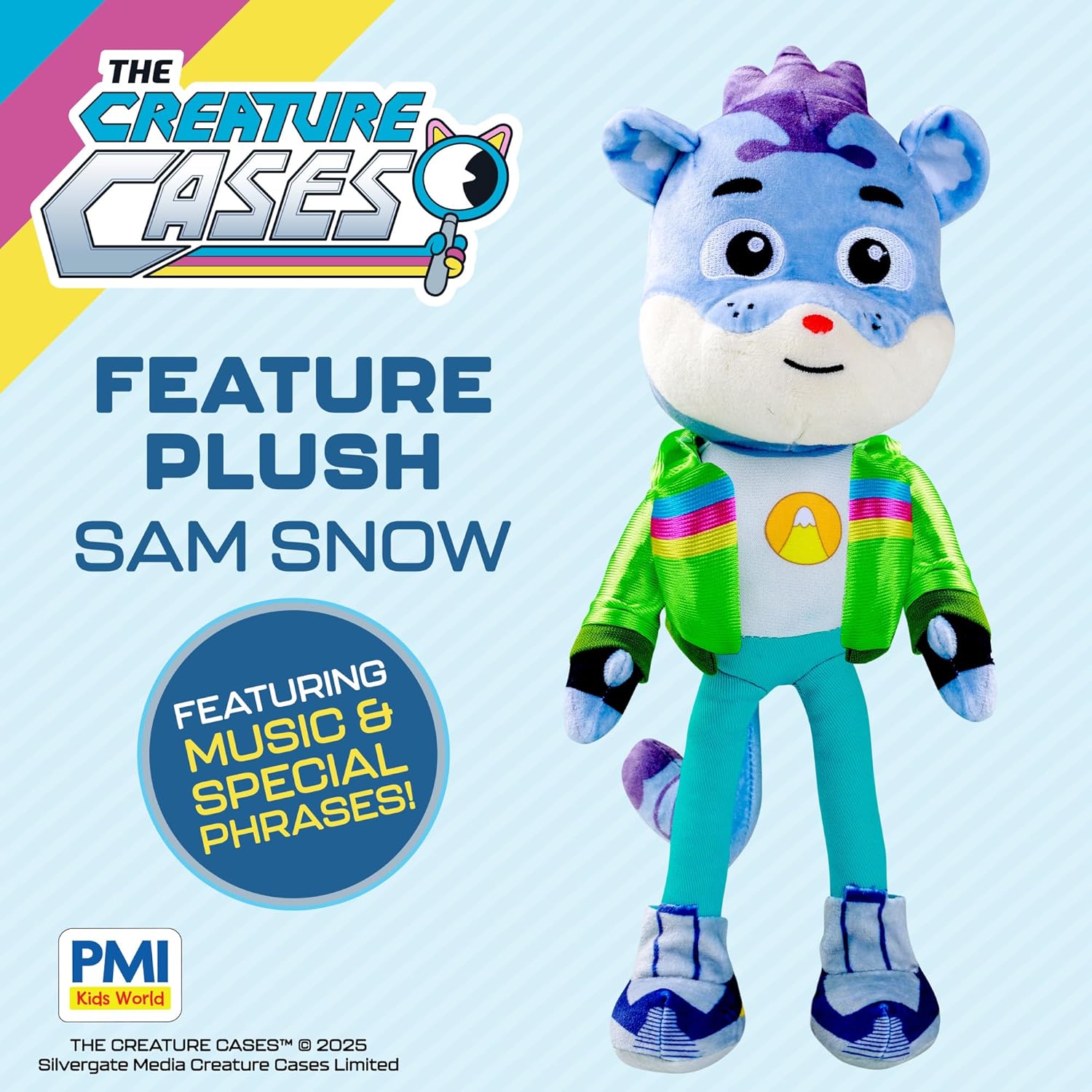 P.M.I. The Creature Cases 16-Inch Feature Plush – Sam Snow Deluxe Cuddle Toy with Built-in Hand Light Projector, Soft Fabric, and Collectible Design by PMI Toys (Sam Snow)