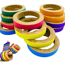 Bonka Bird Toys 2113 Pk12 Chew Bagels, 12-Pack, 2.75" Diameter, Colorful Compressed Cardboard Rings for Chewing, Foraging, and Cage Enrichment, Safe for Parrots, Parakeets, Cockatiels, and Conures