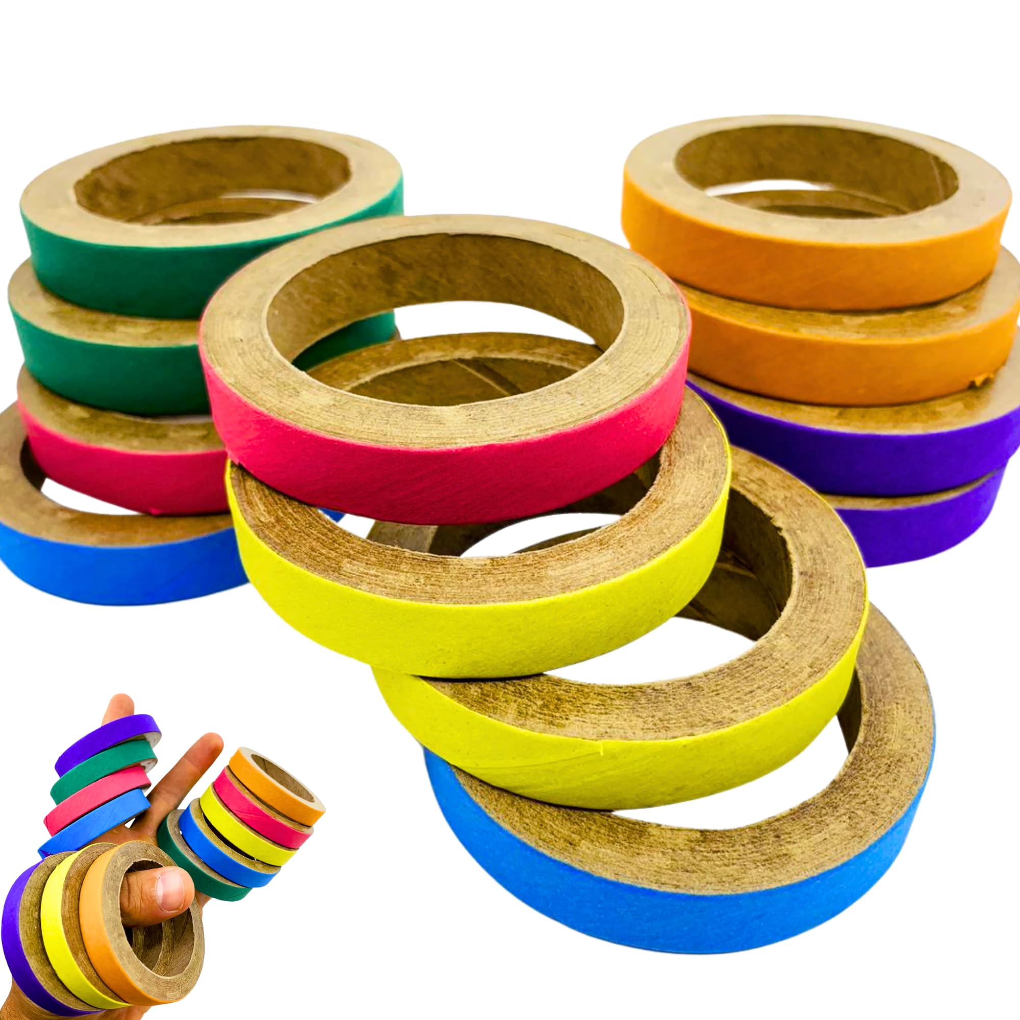 Bonka Bird Toys 2113 Pk12 Chew Bagels, 12-Pack, 2.75" Diameter, Colorful Compressed Cardboard Rings for Chewing, Foraging, and Cage Enrichment, Safe for Parrots, Parakeets, Cockatiels, and Conures