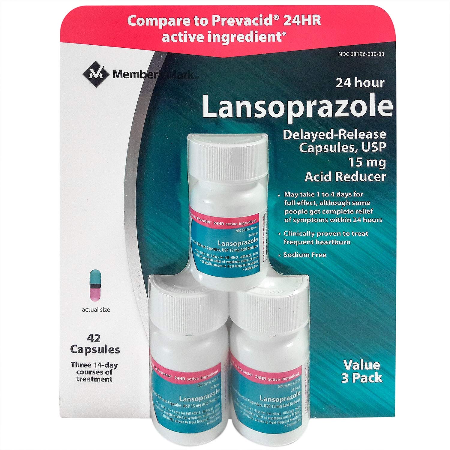 MEMBER´S MARK Lansoprazole Acid Reducer, Delayed-Release (14 capsules, 3 pk.)