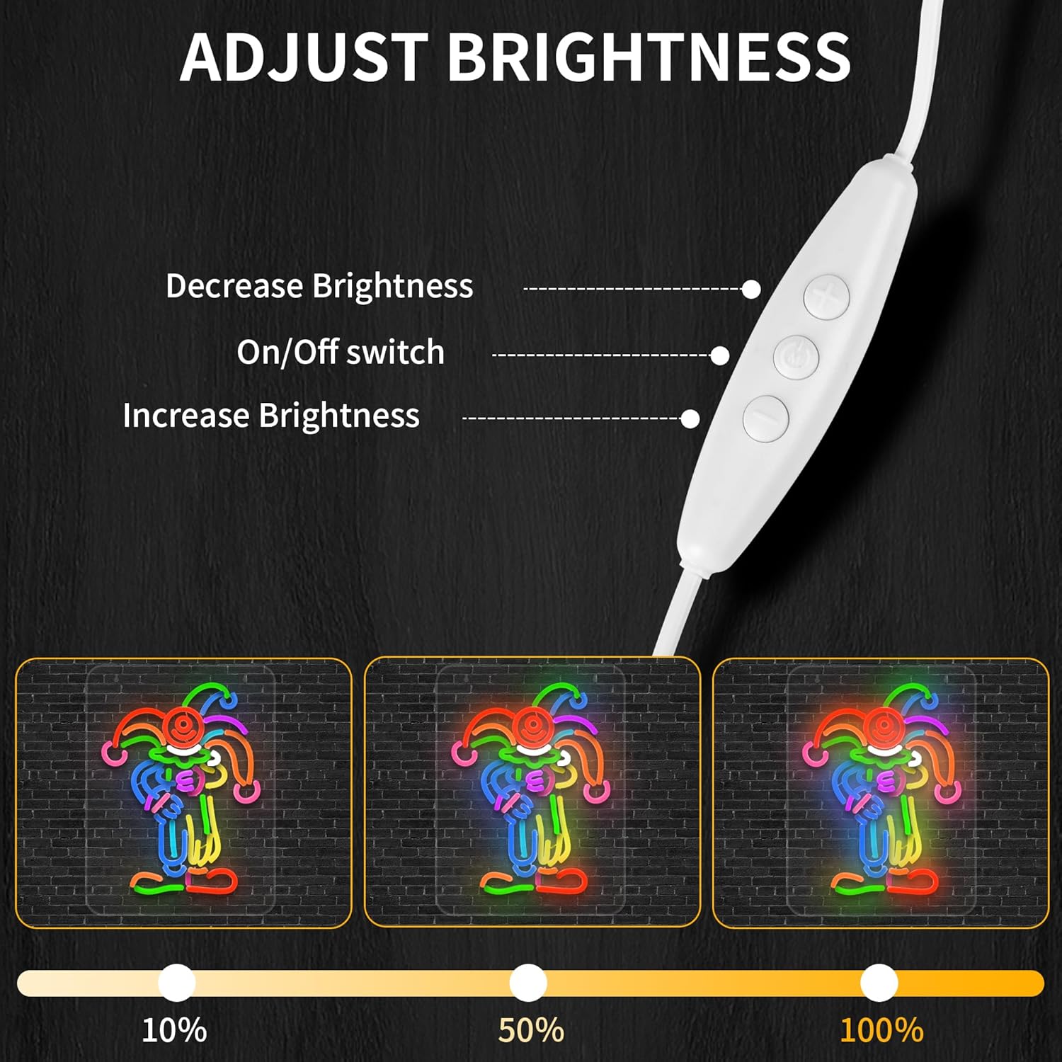 Merry Christmas Neon Sign for Wall Decor Dimmable Holiday Light Up Signs,Xmas Decorations for Living Room,Bar,Bedroom,Decor Indoor Party Holiday Night Bedroom Gifts (Clown-A) - Image 3