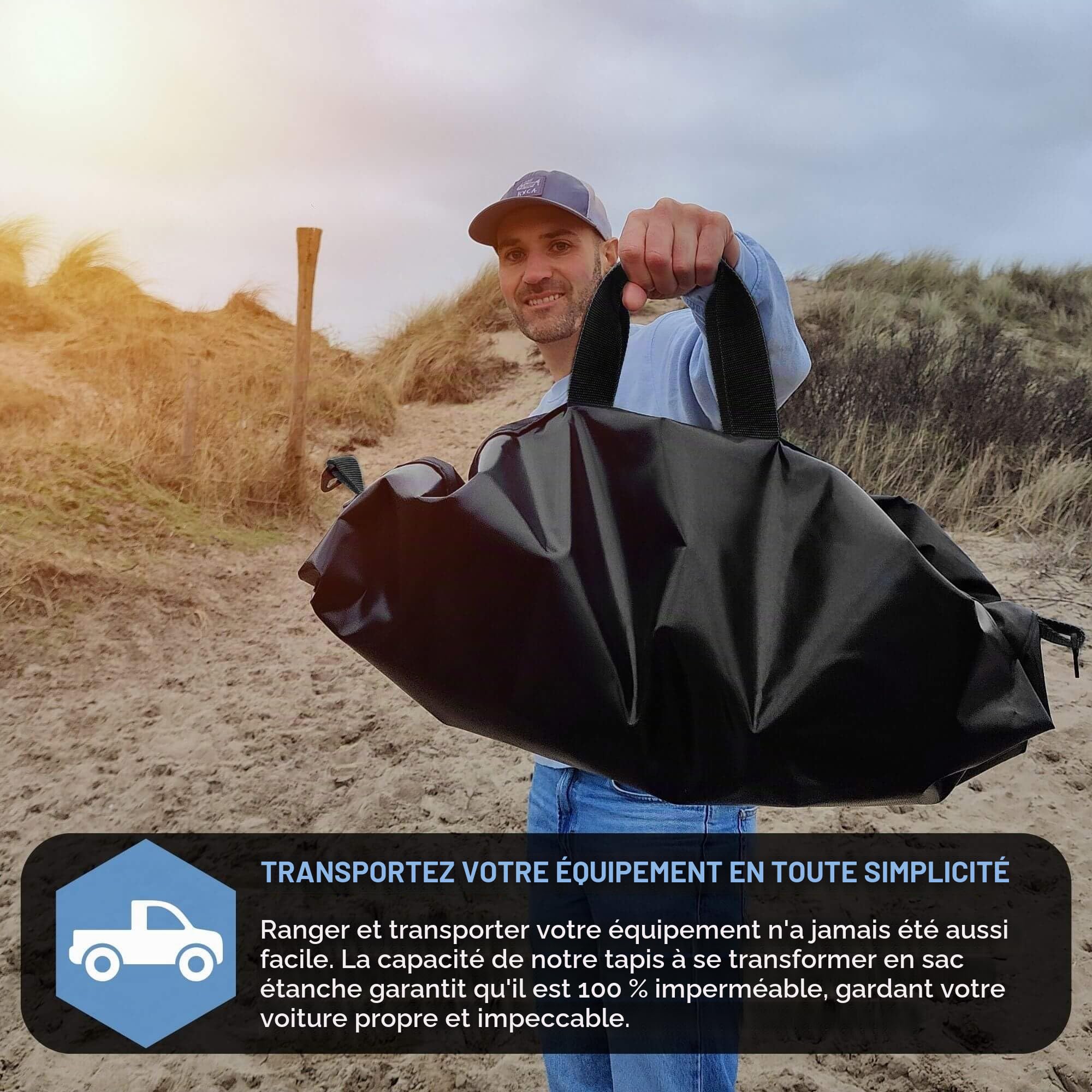 Hang 11 Sac à Langer pour Combinaison de plongée – Matelas à Langer avec bandoulière – Sac imperméable pour Garder Votre Combinaison Humide et Votre Voiture Propres