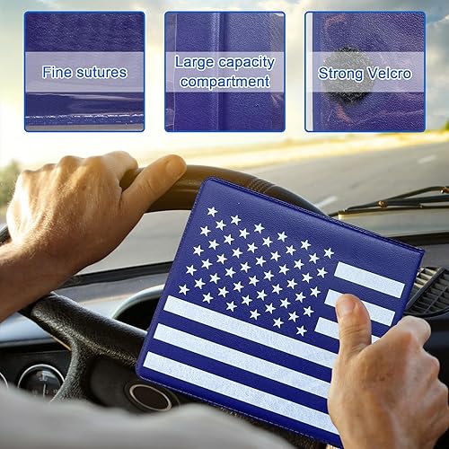 Miniatura 3 de Soporte para seguro de registro de automóvil, paquete de 2 organizadores esenciales de PVC para documentos de tarjetas de automóvil con cierre de