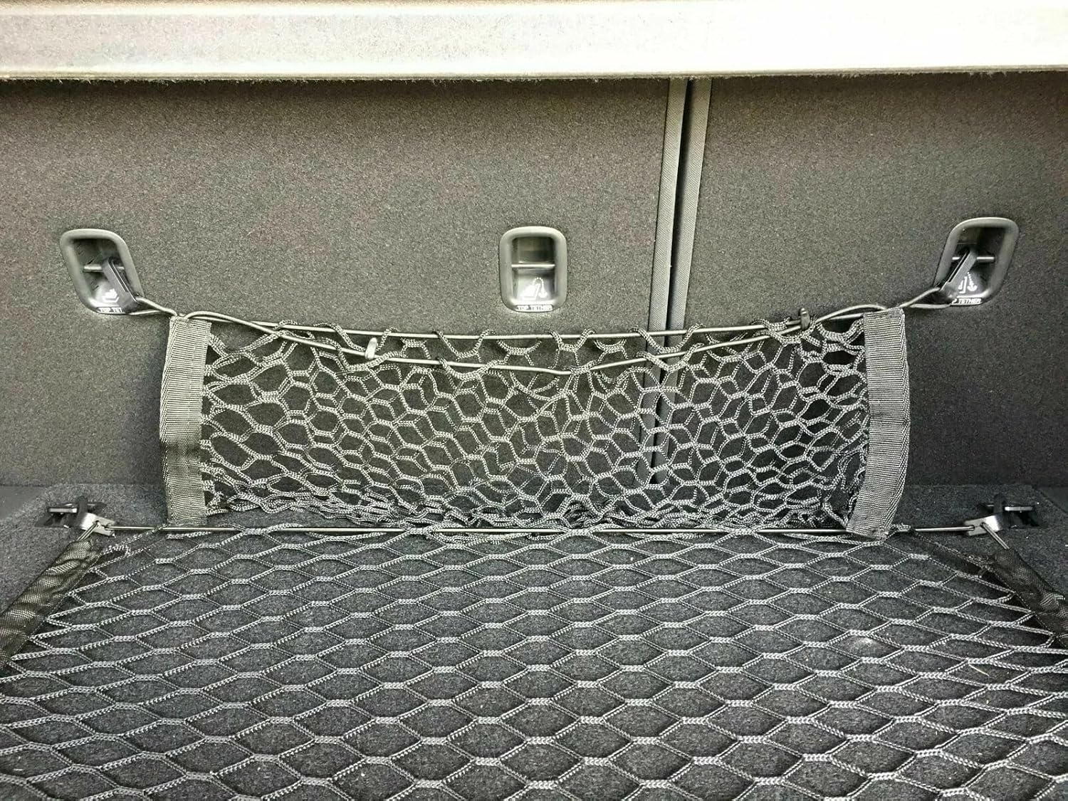 (Qty.2) Rear Trunk Organizer Cargo Nets for Kia Seltos 2020-2026 – Floor+Envelope Style Cargo Nets for SUV Truck – Premium Mesh Elastic Car Trunk Organizer – Compatible with Seltos