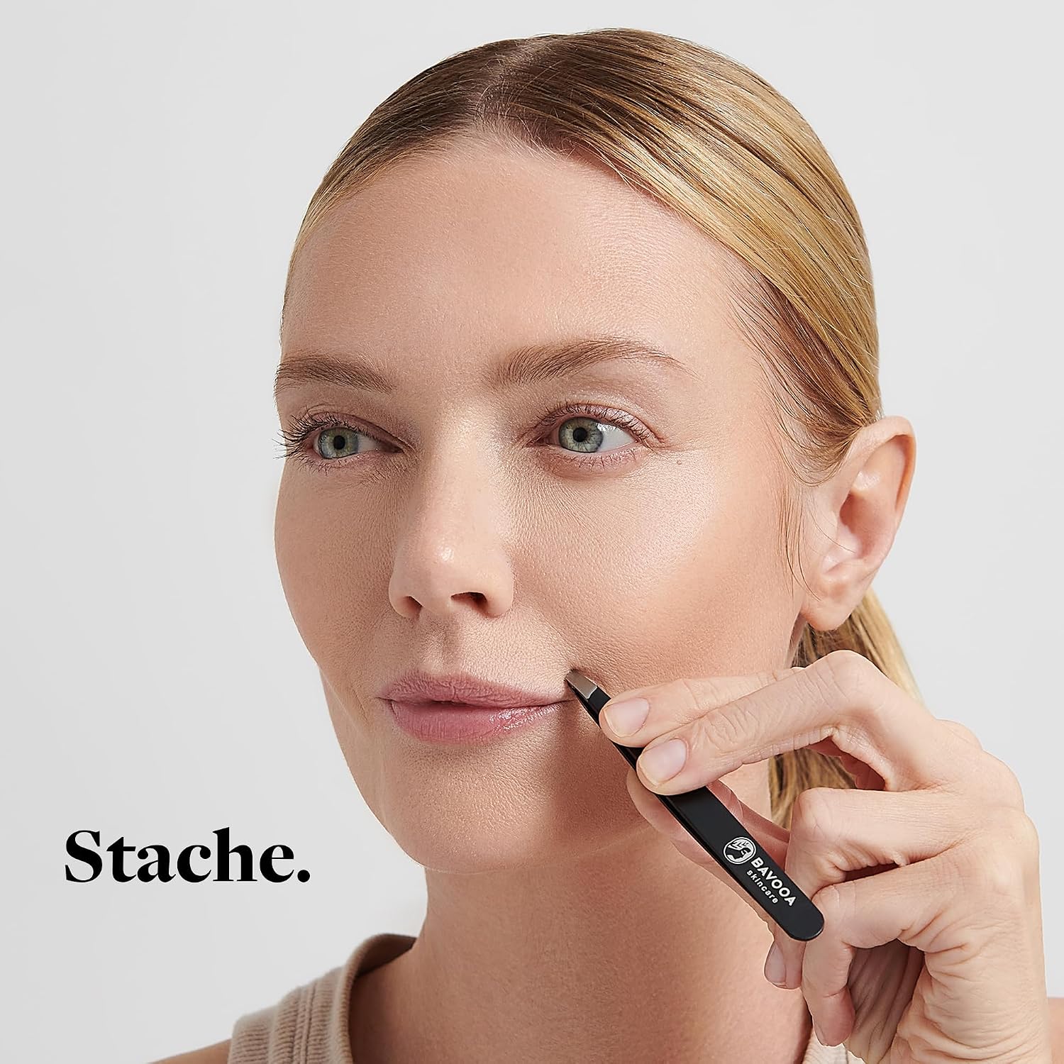 Professional Tweezers for Women and Men - Precision Facial Hair Removal for Eyebrow, Chin, Lips and Splinter Removal, Slant Mini Tweezer and Plucker, Stainless Steel