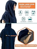 Vista 4 de SUN CUBE Poncho de surf cambiador con capucha Toalla de microfibra absorbente de secado rápido con bolsillo para surfear, hombres y mujeres