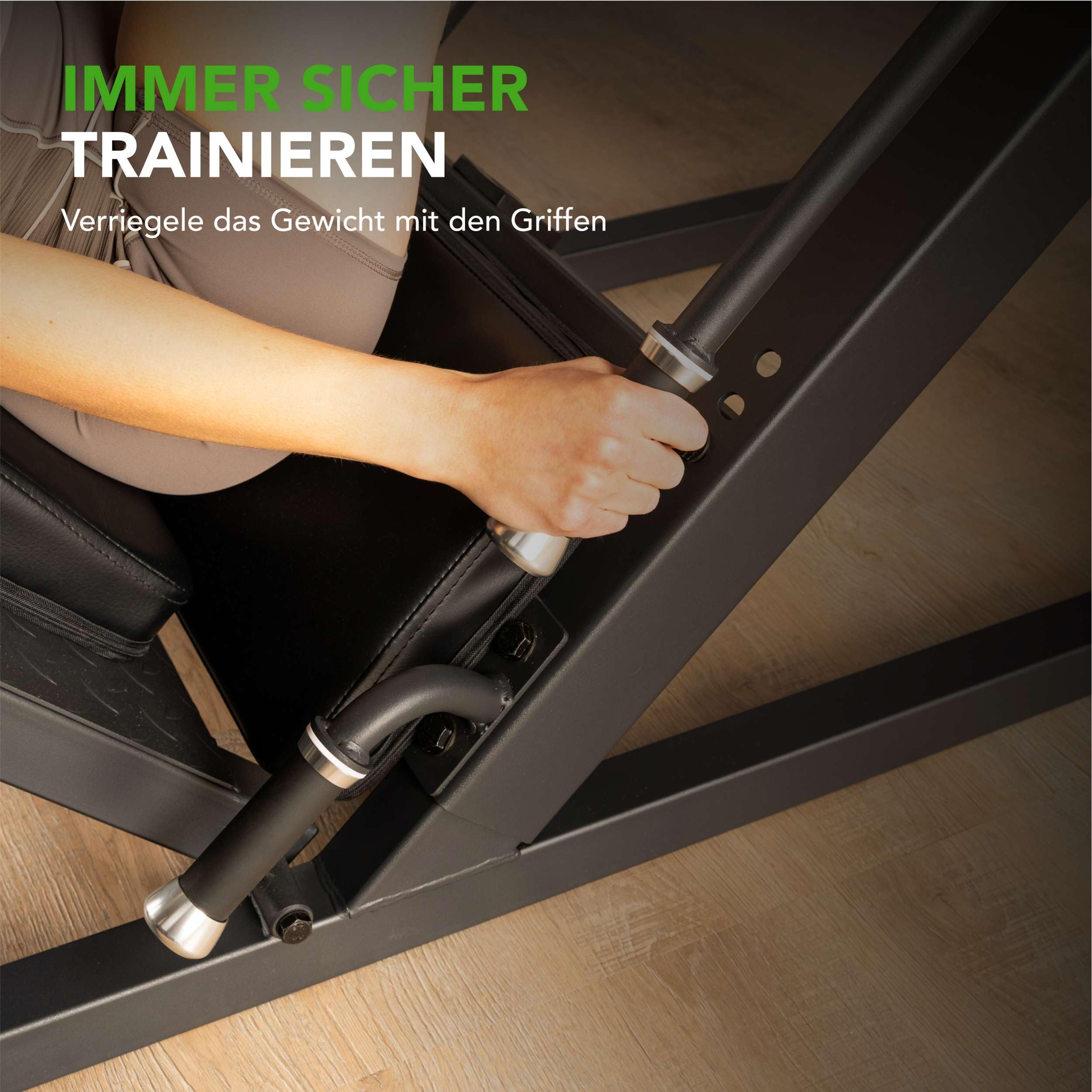Tunturi LP60 - Hackenschmidt - Leg Press Kraftstation – Plate-Loaded Home Gym– Fitnessgeräte– Oberschenkeltrainer - Beinpresse für zuhause