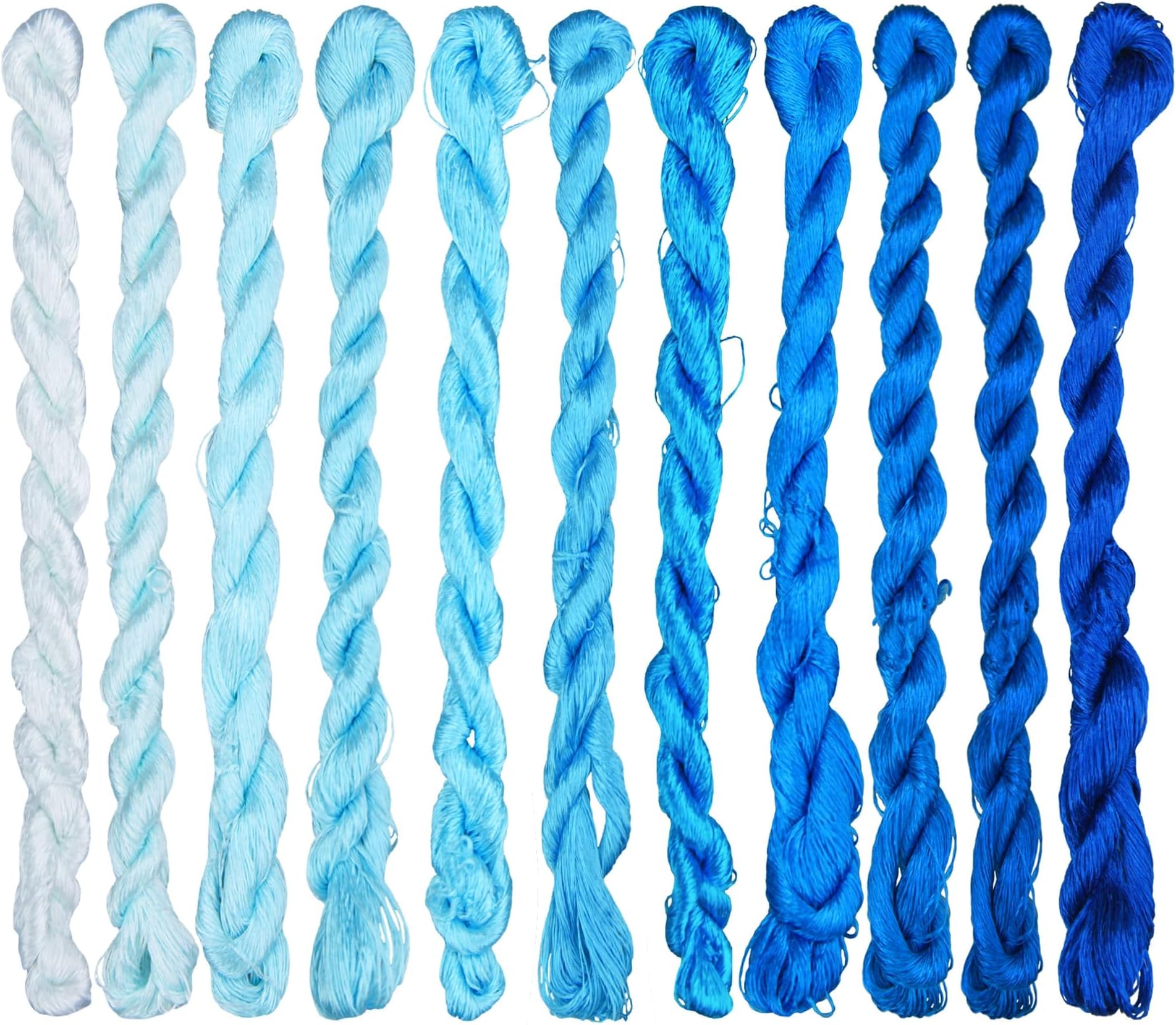 Natural 100% Silk Thread, Handmade Embroidery Thread Silk Floss 11 Colors 110m Each (29)