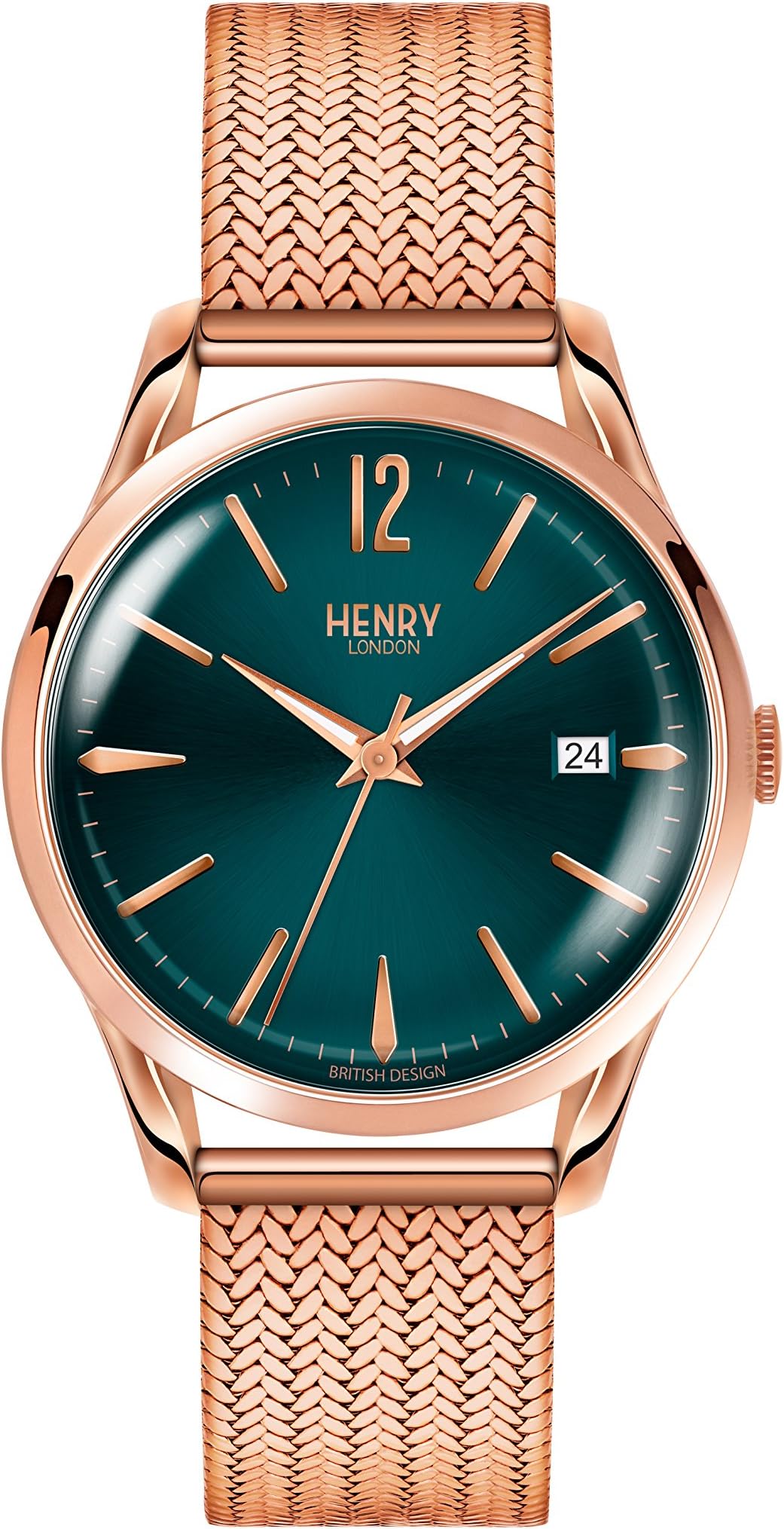 Henry London Ladies Analogue Stratford Watch with Rose Gold Brcaelet HL39-M-0136