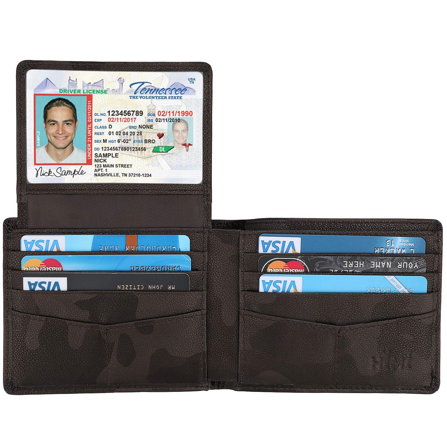 Wallet for Men-Genuine Leather RFID Blocking Bifold Stylish Wallet With 2 ID Window (X-Camo Coffee)