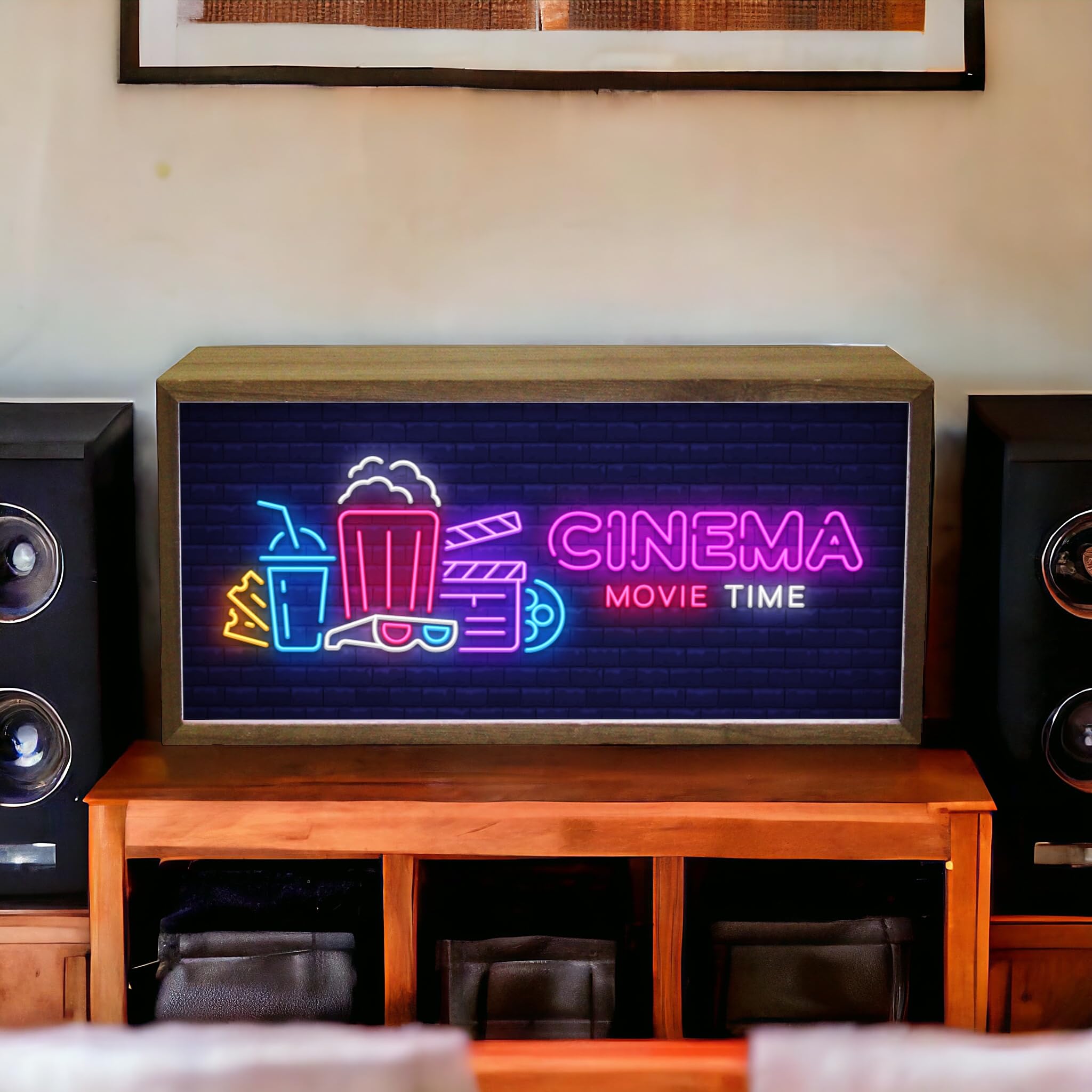 Light Box Home Cinema Movie Time, Brown, 30 cm (W) x 7 cm (L) - Image 2