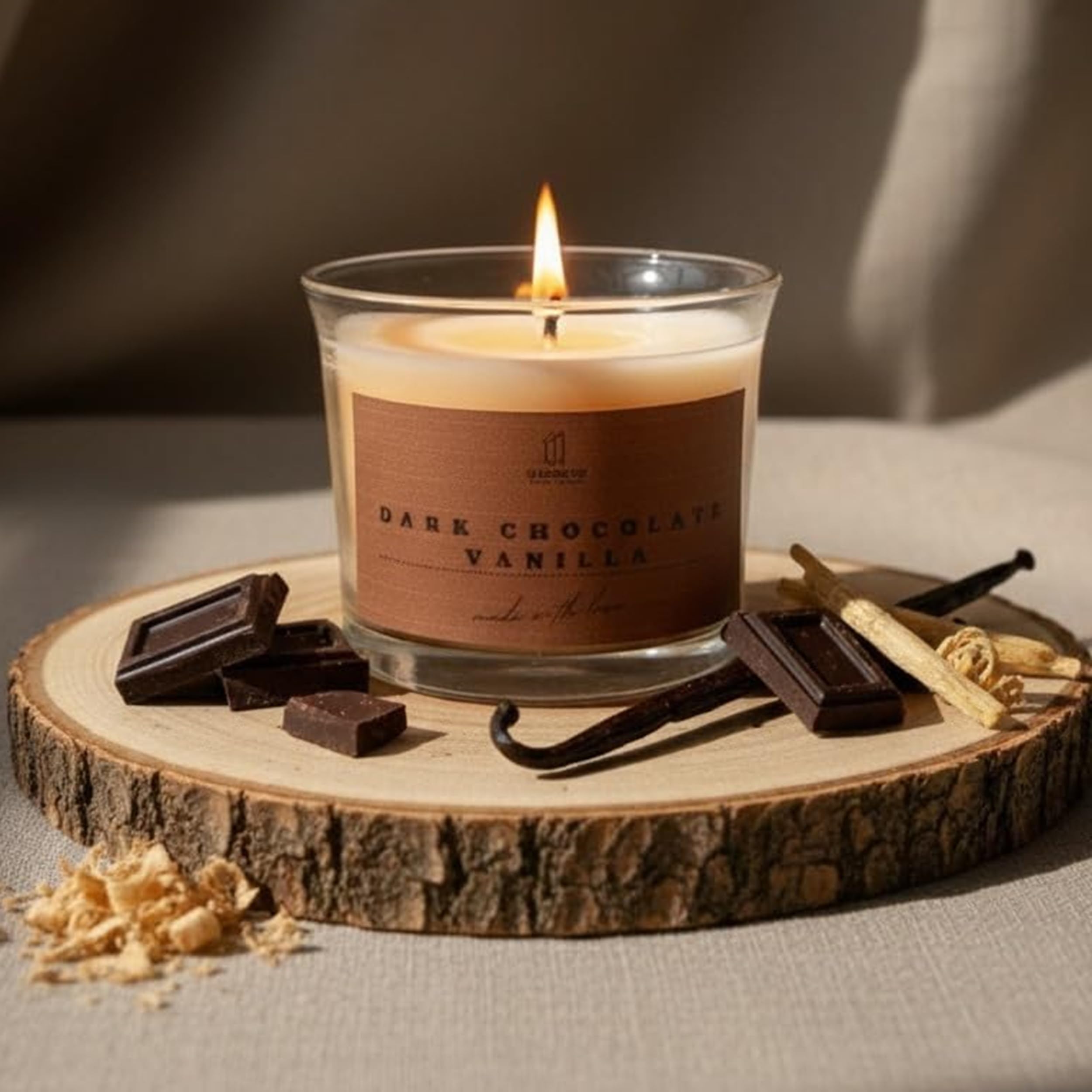 Dark Chocolate Vanilla Scented Open Jar Candle | Soy Wax | 10 Hours Burn Time | Strong & Long-Lasting Aroma | Home Decor, Relaxation, Spa & Gifting-120g-image-45