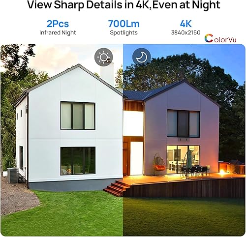 Miniatura 3 de Cámara IP PoE Ultra HD de 8 MP, detección inteligente de vehículos humanos AI, compatible con HikvisionUniview 4K Cámara de seguridad para